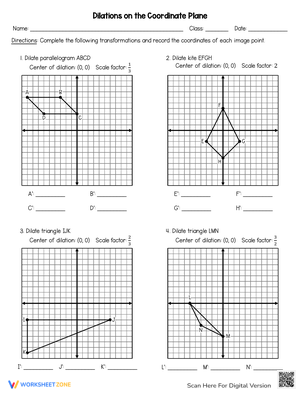 40 Free Interactive Printable Dilations Worksheet Collection 