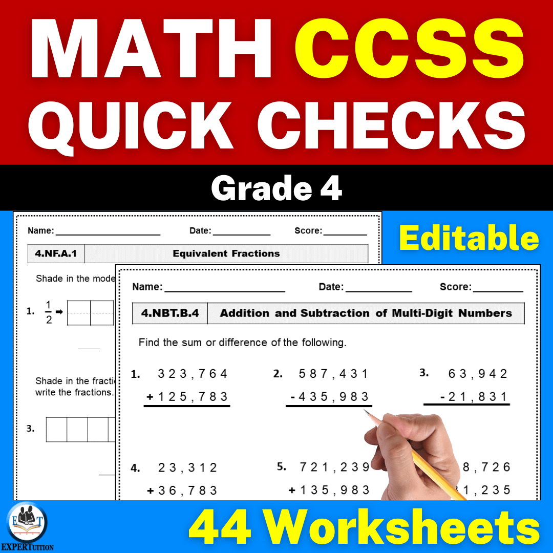 4th Grade Common Core Math Worksheets ExperTuition Worksheets Library