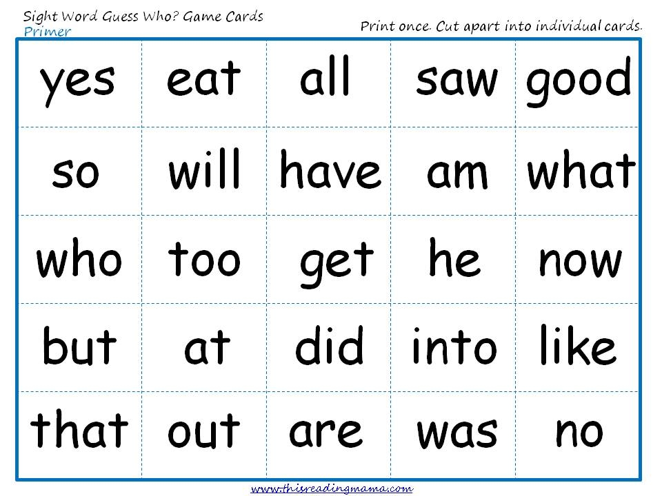 5 Best Images Of Kindergarten Sight Word Cards Printable Sight Word 