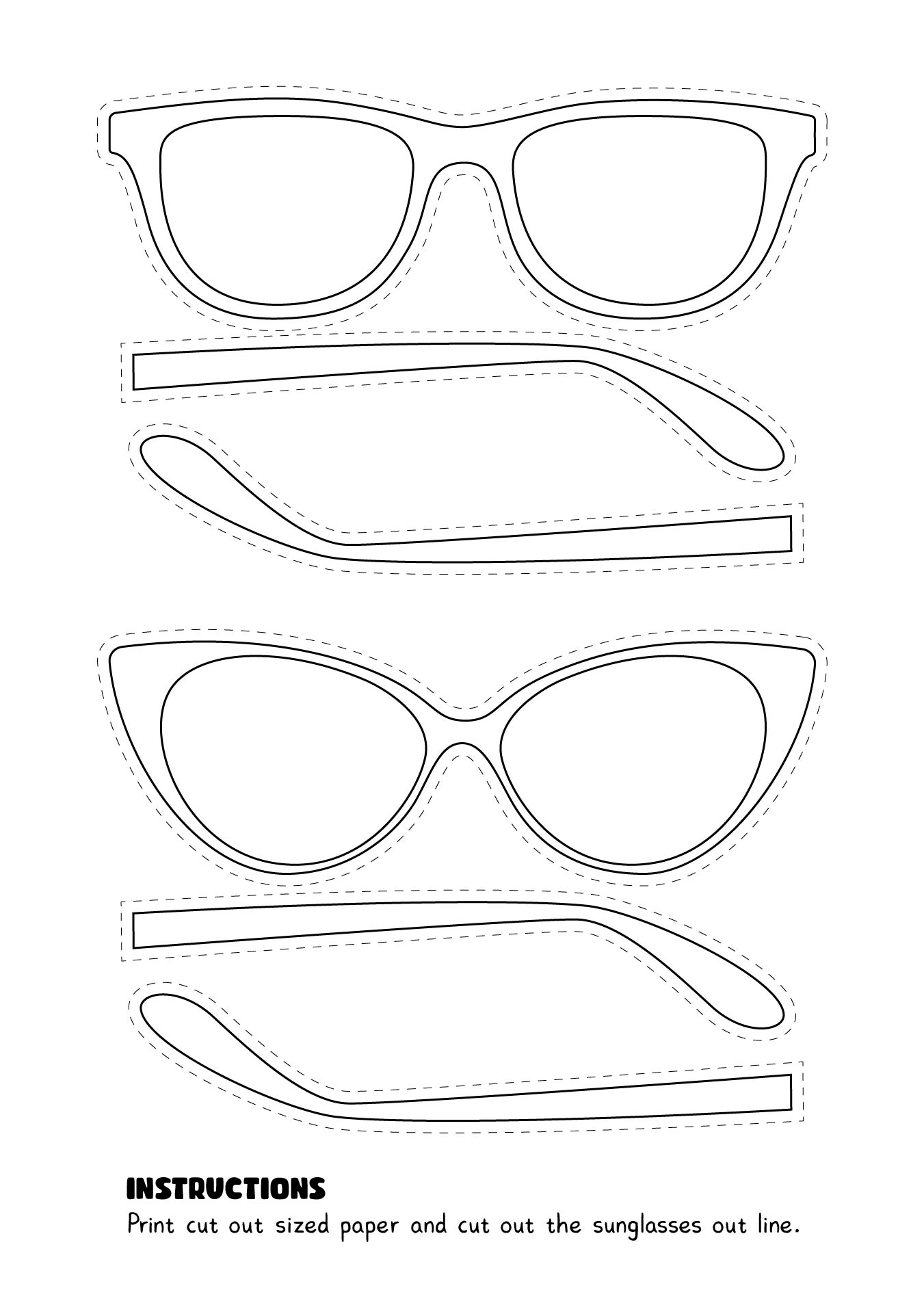 eyeglasses printable cut out