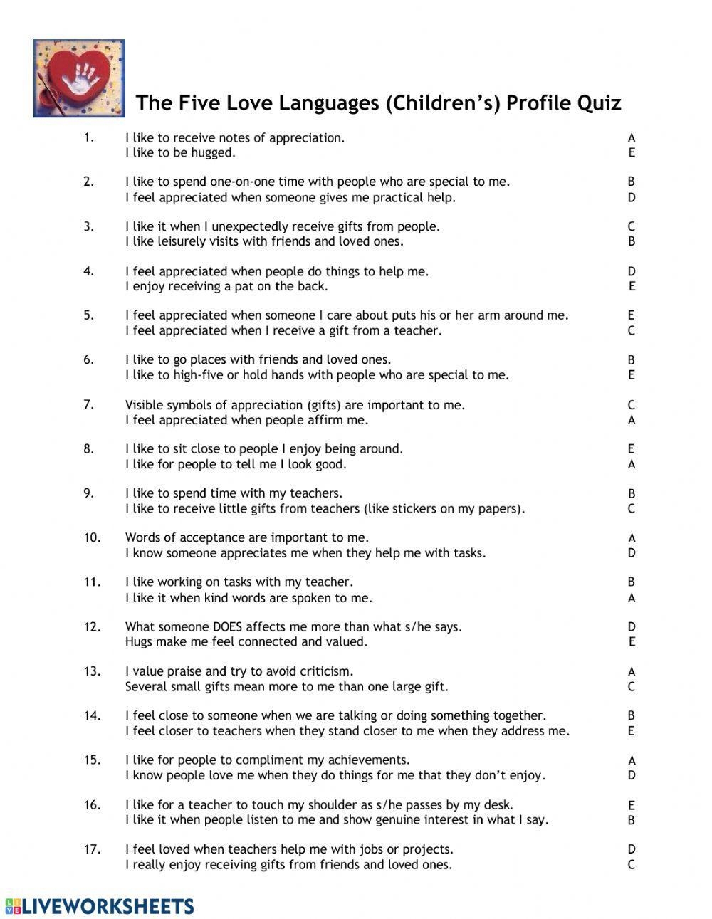 5 Love Languages Worksheet HappierTHERAPY Worksheets Library