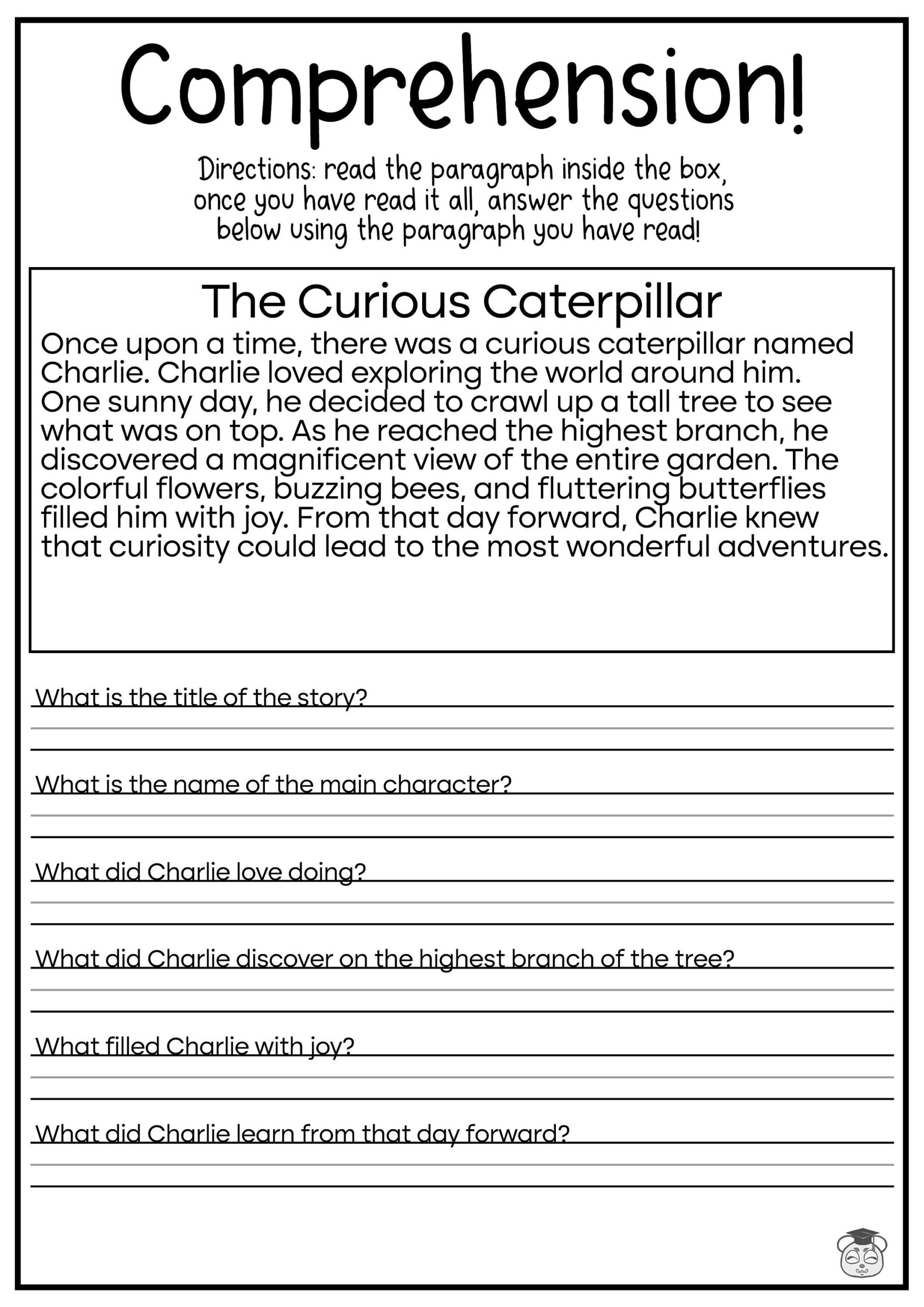 5 Printable Reading Comprehension English Worksheets Ages 4 7 KG1
