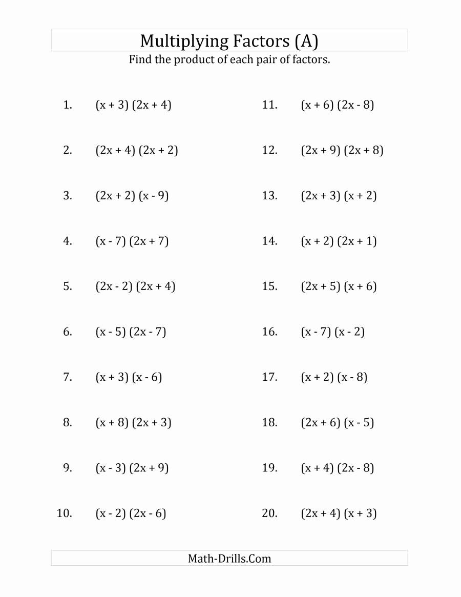 50 Algebra 1 Factoring Worksheet Chessmuseum Template Library