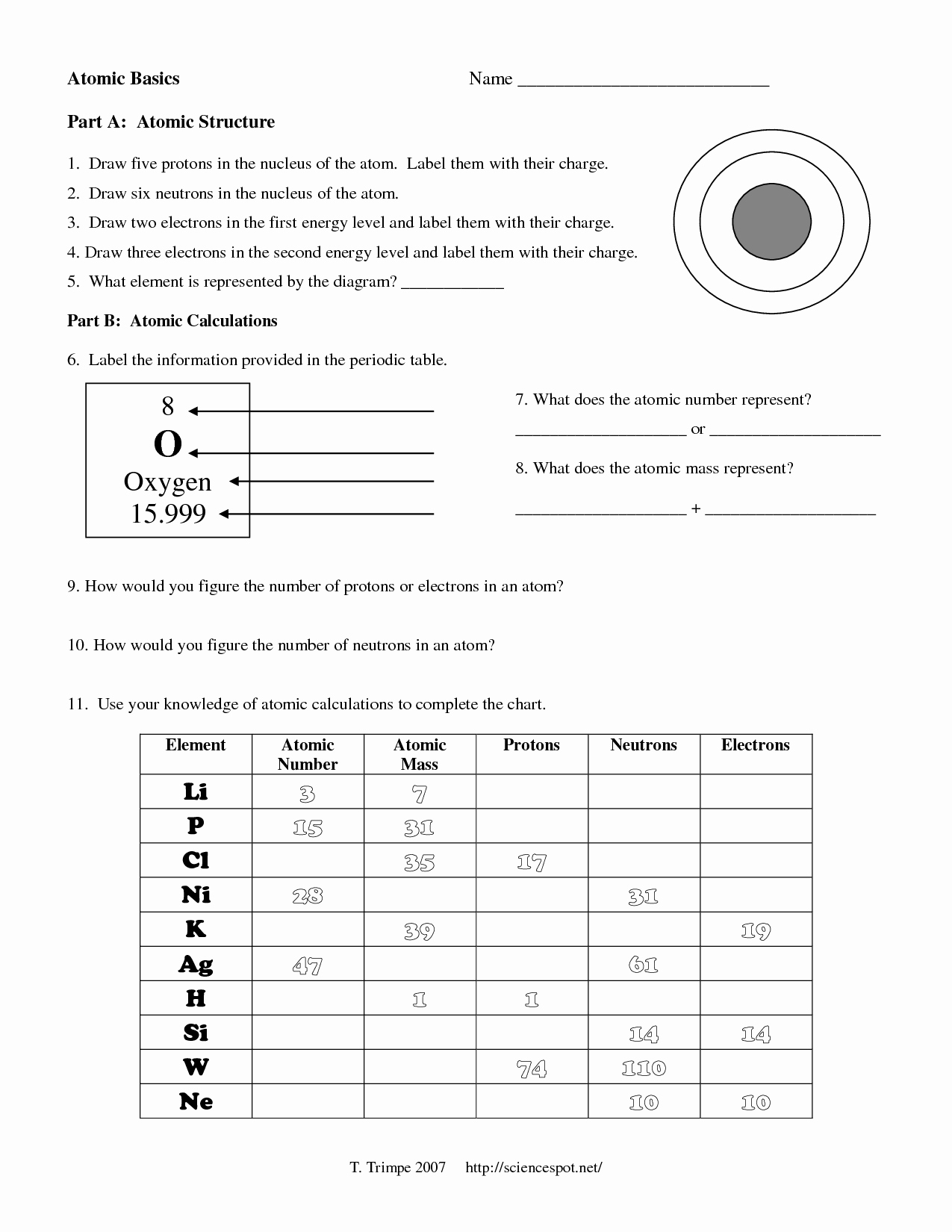 50 Basic Atomic Structure Worksheet Chessmuseum Template Library