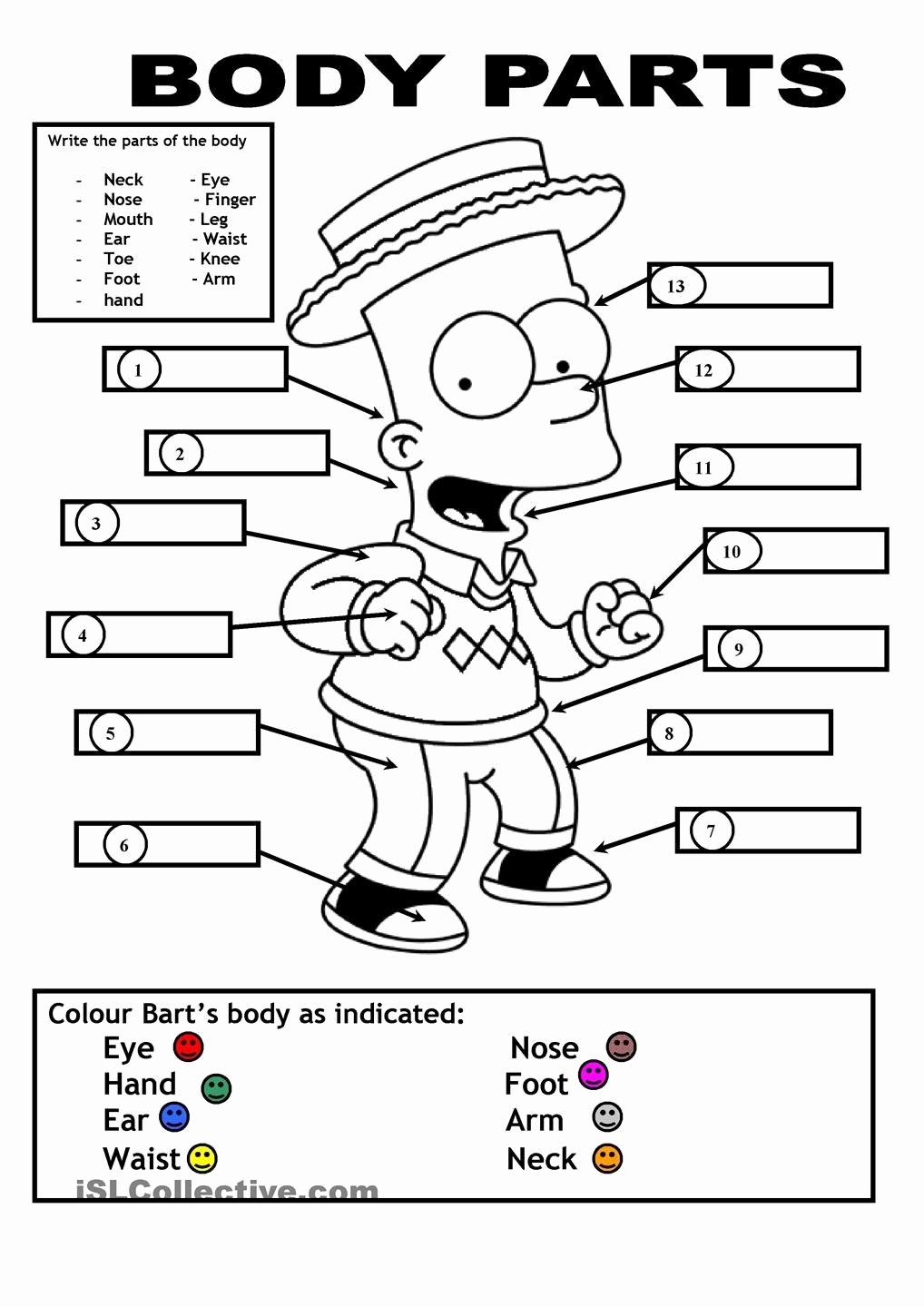 50 Body Parts In Spanish Worksheet Chessmuseum Template Library
