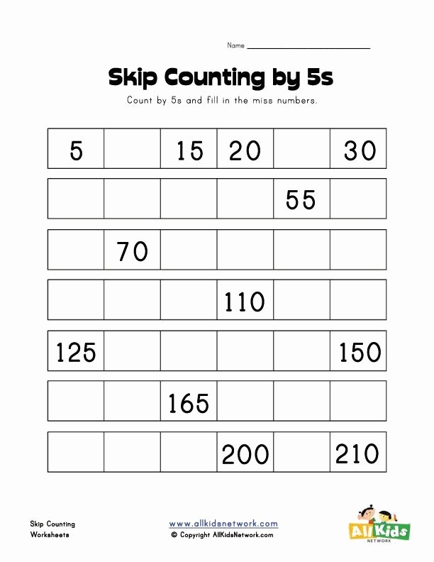 50 Count By 5s Worksheet Chessmuseum Template Library