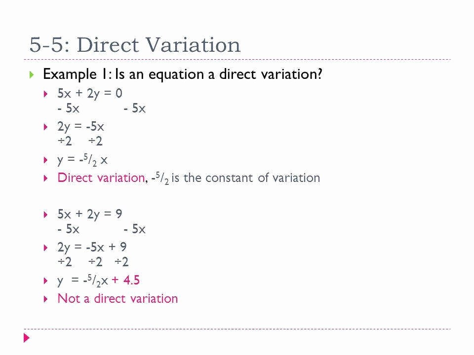 direct and inverse variation worksheet