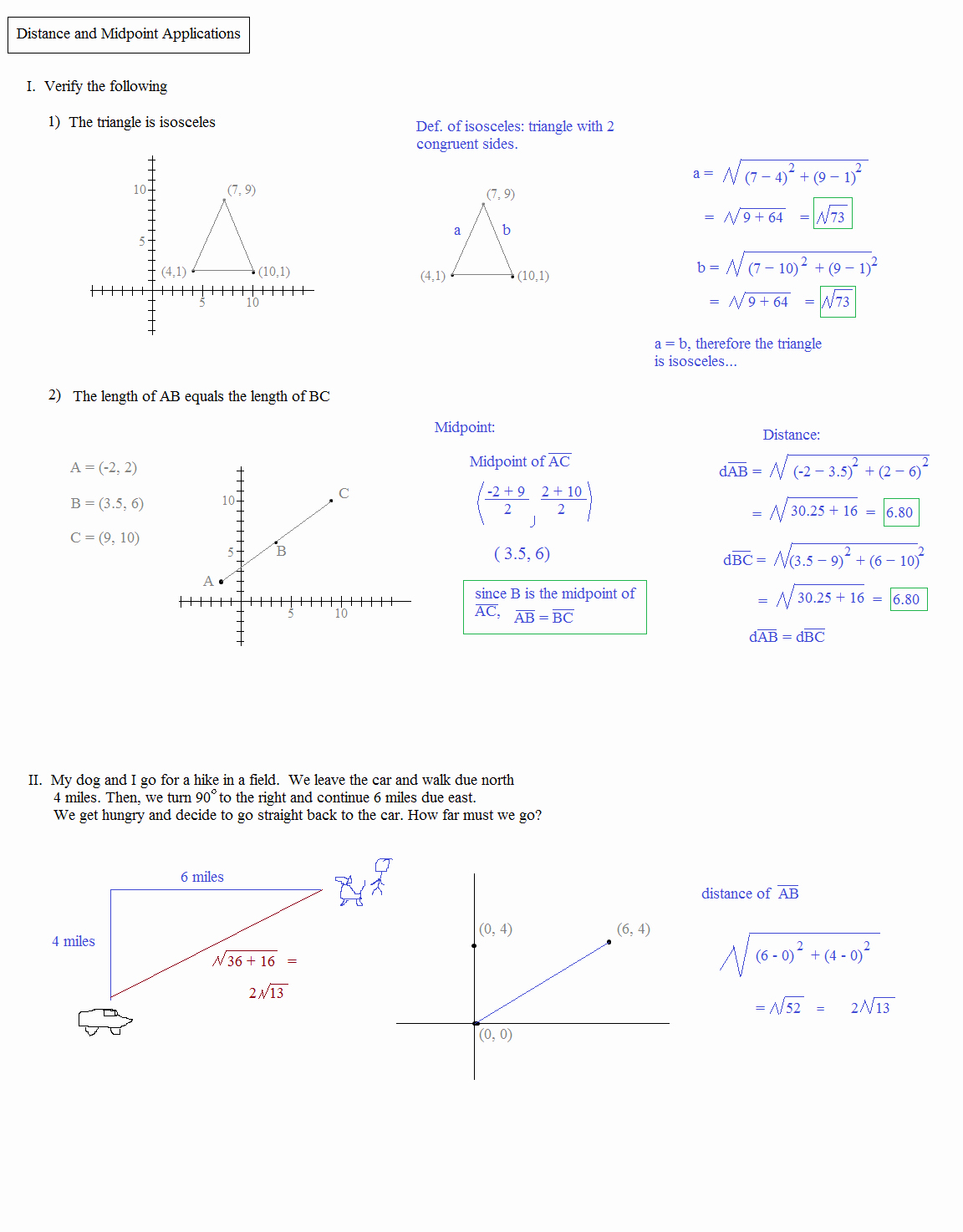 50 Distance And Midpoint Formula Worksheet