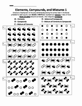 50 Element Compound Mixture Worksheet