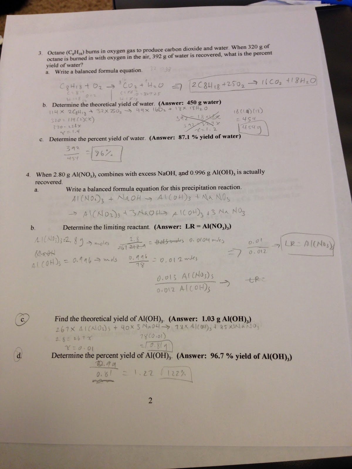 50 Limiting Reactant Worksheet Answers