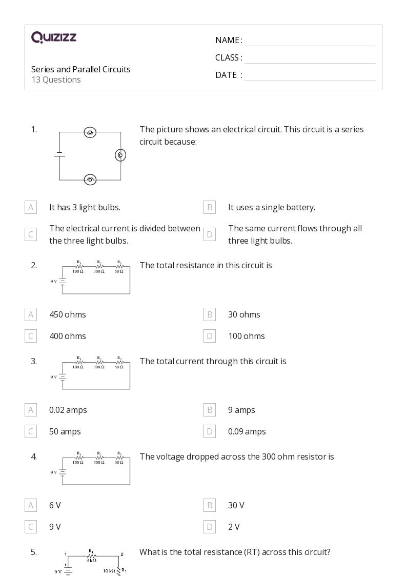 50 Series And Parallel Resistors Worksheets On Quizizz Free 