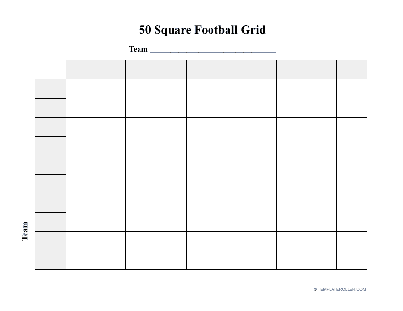 100 grid football square template