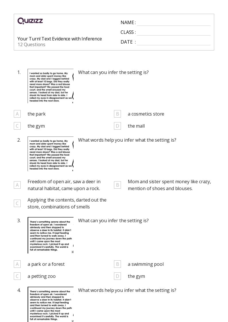 50 Text Evidence Worksheets On Quizizz Free Printable Worksheets 