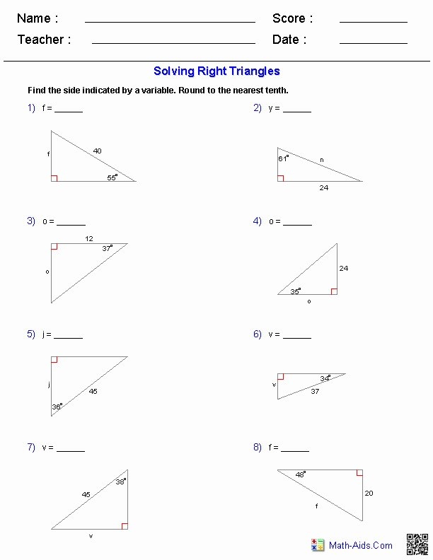 trigonometry word problems worksheet