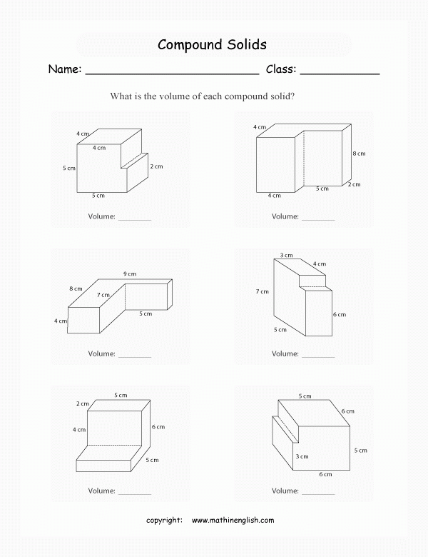composite volume worksheet