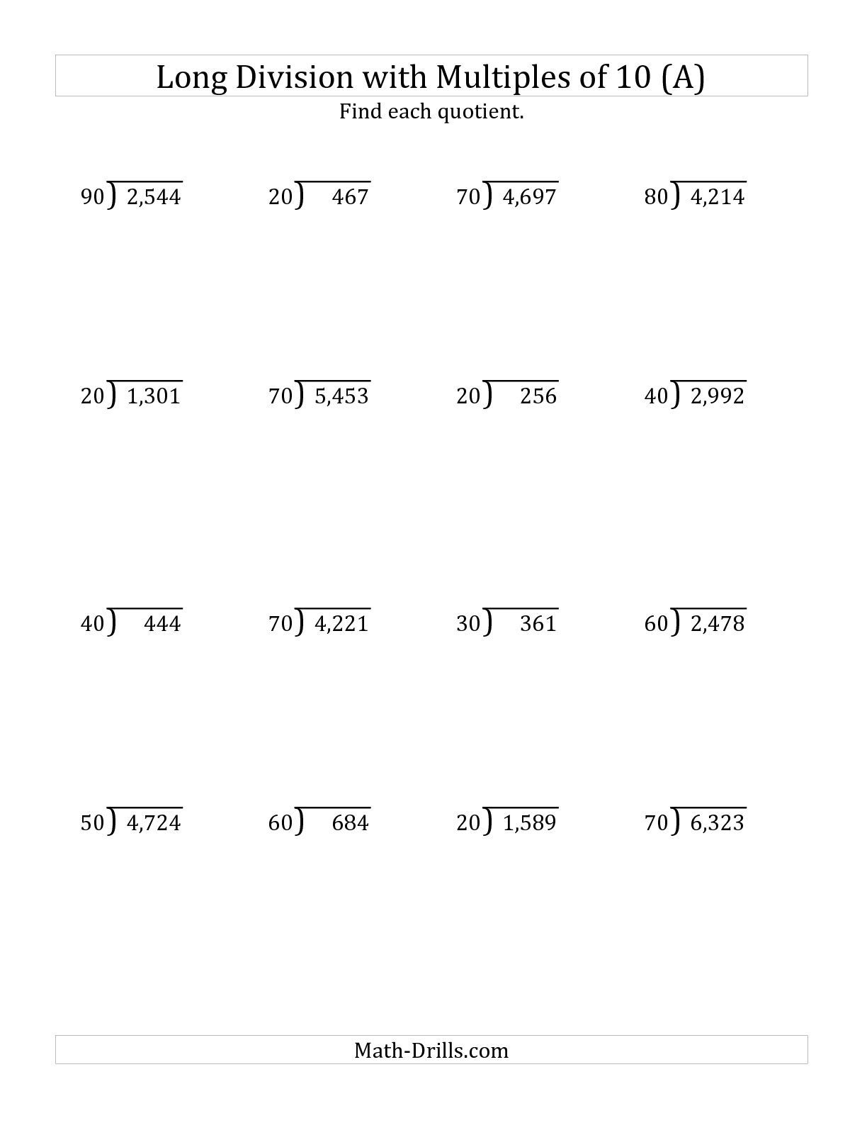 division printable worksheets