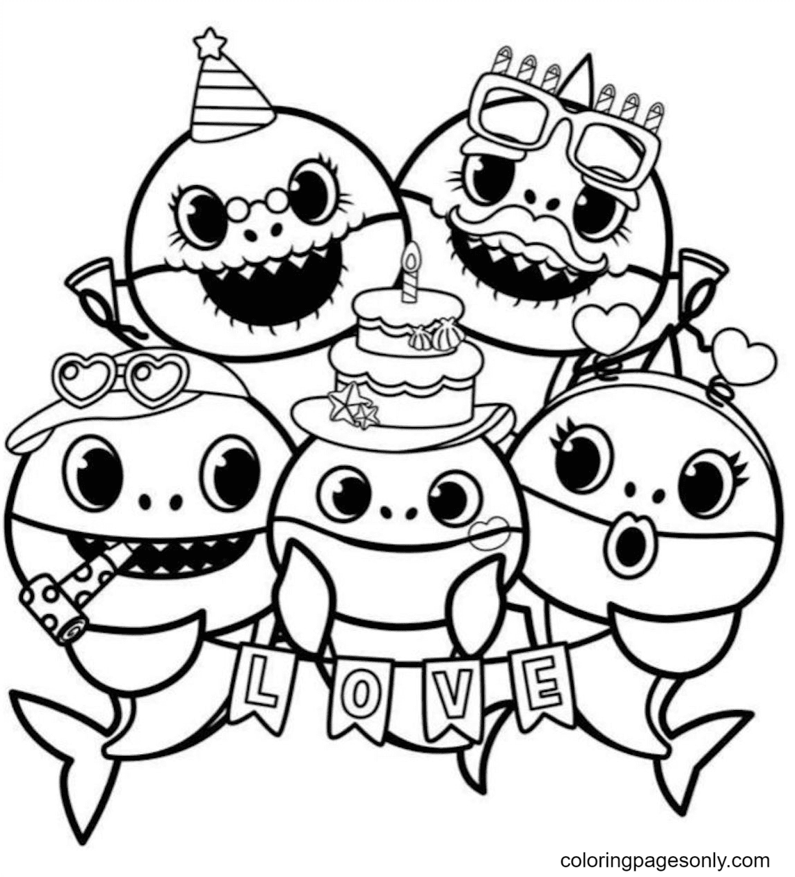 63 Baby Shark Coloring Pages ColoringPagesOnly