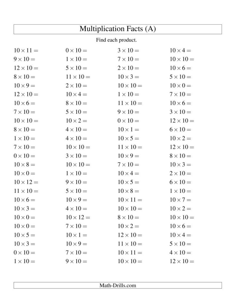 8 Multiplication Facts Worksheet Printable Calendars AT A GLANCE