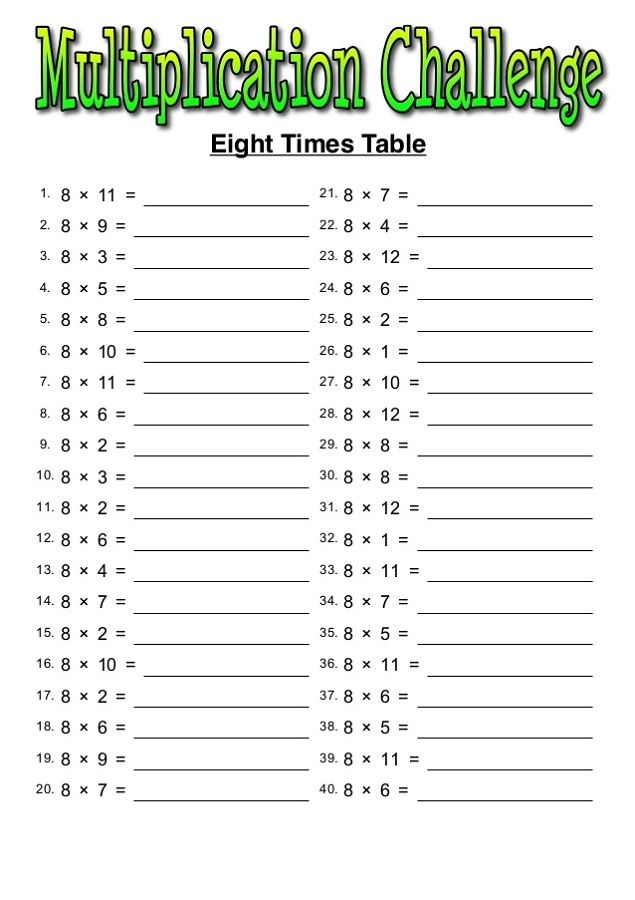 8 Multiplication Table Worksheet MultiplicationWorksheets