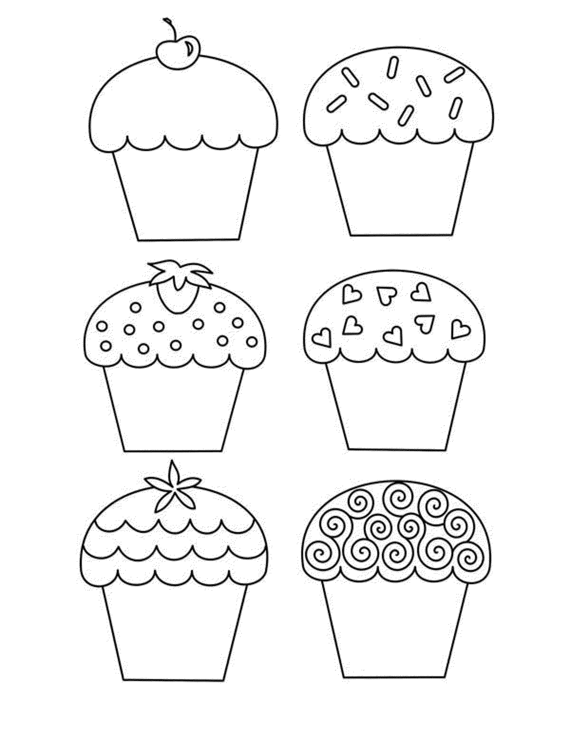 printable cupcake pictures to color