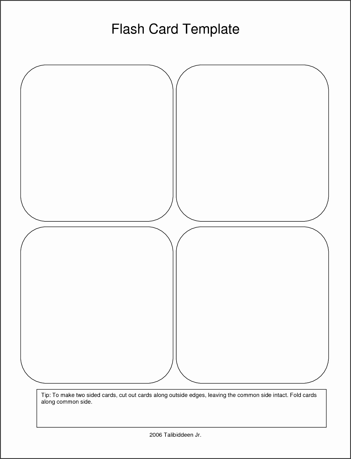 9 Free Printable Flash Card Template SampleTemplatess SampleTemplatess