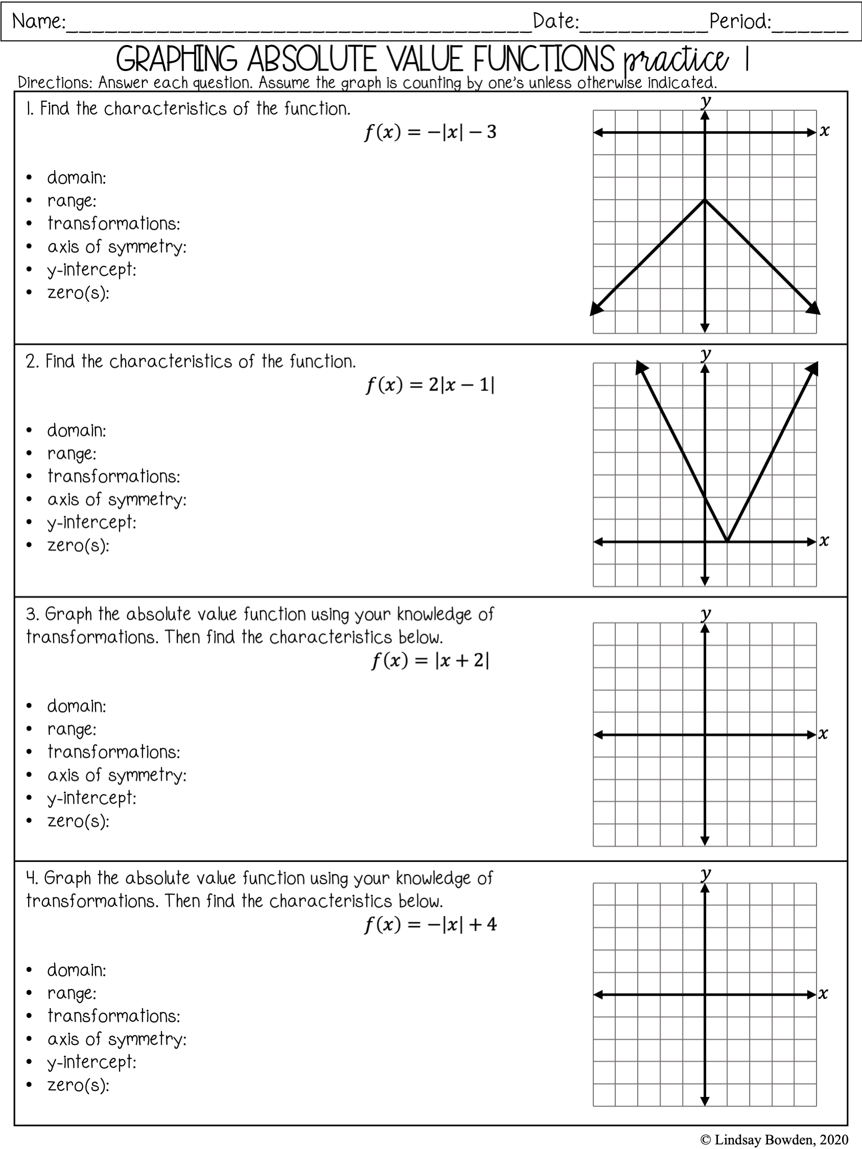 Absolute Value Notes And Worksheets Lindsay Bowden Worksheets Library