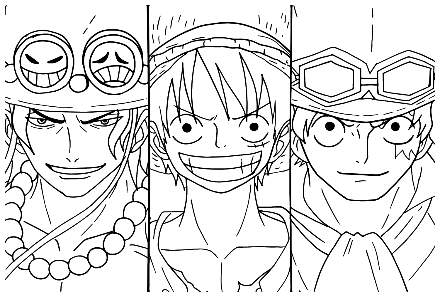 Ace Luffy Sabo Coloring Page Free Printable Coloring Pages