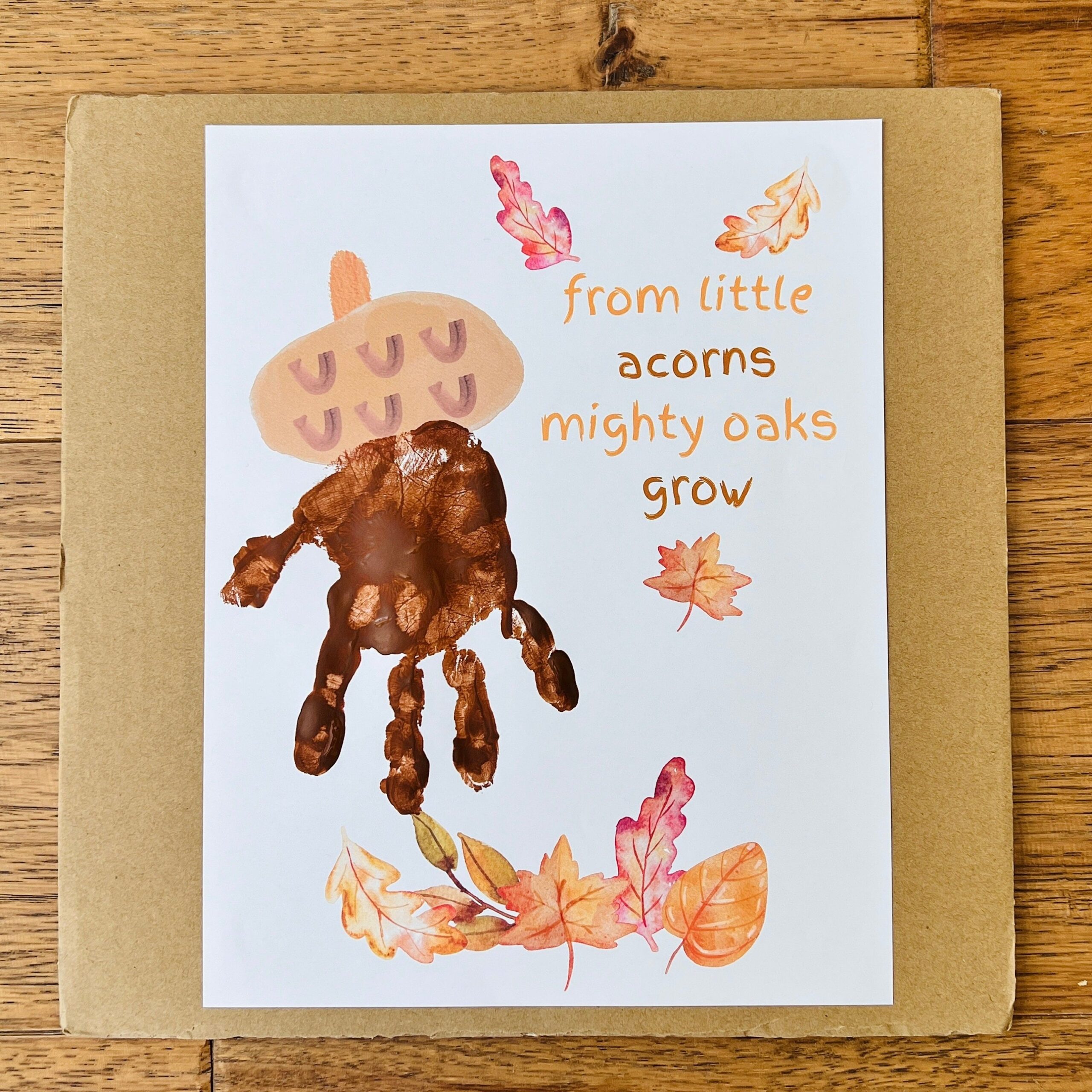 Acorn Handprint Art Printable Acorn Printable Fall Art Print 