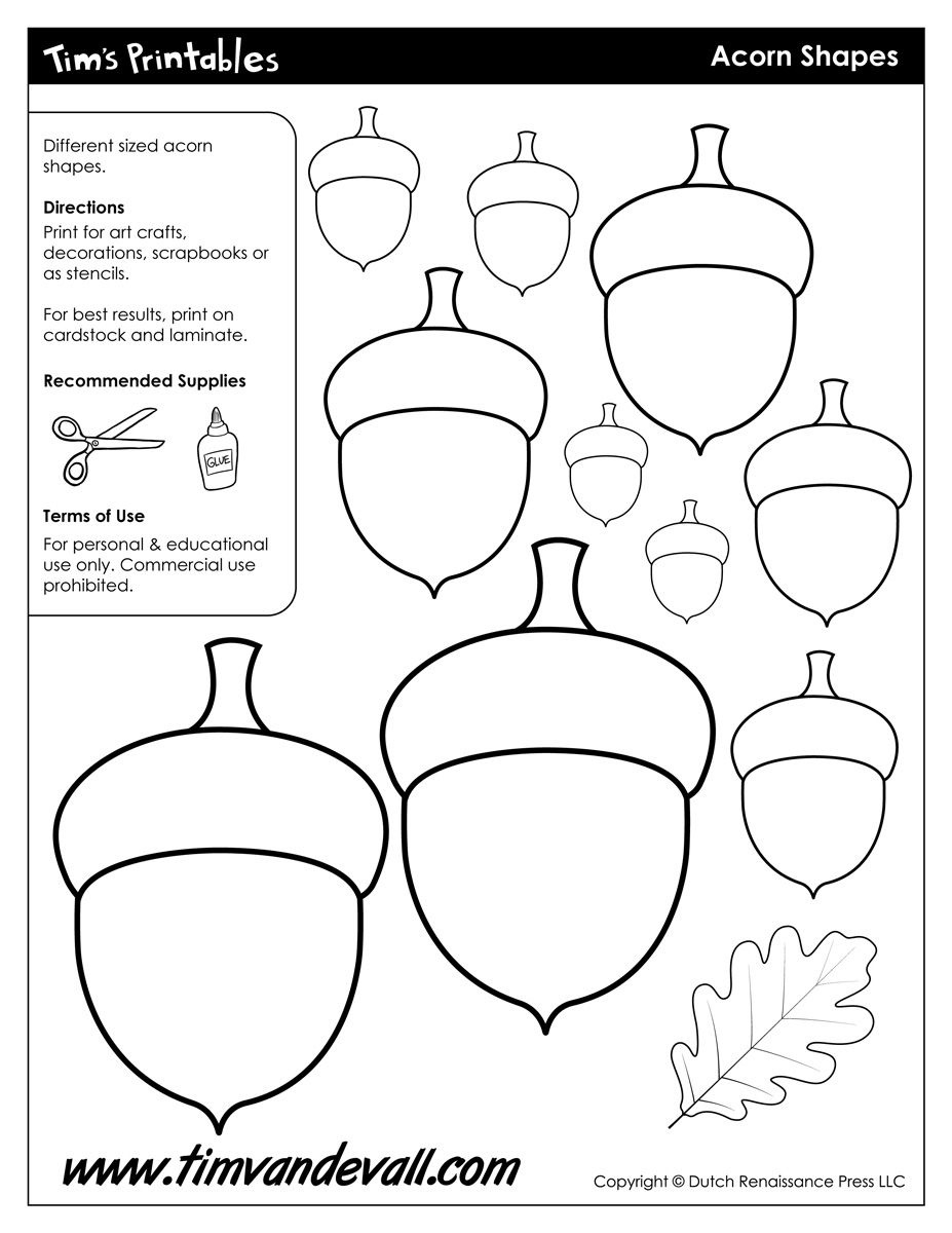 free printable printable acorn template