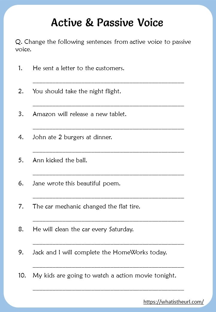 active and passive verbs worksheet