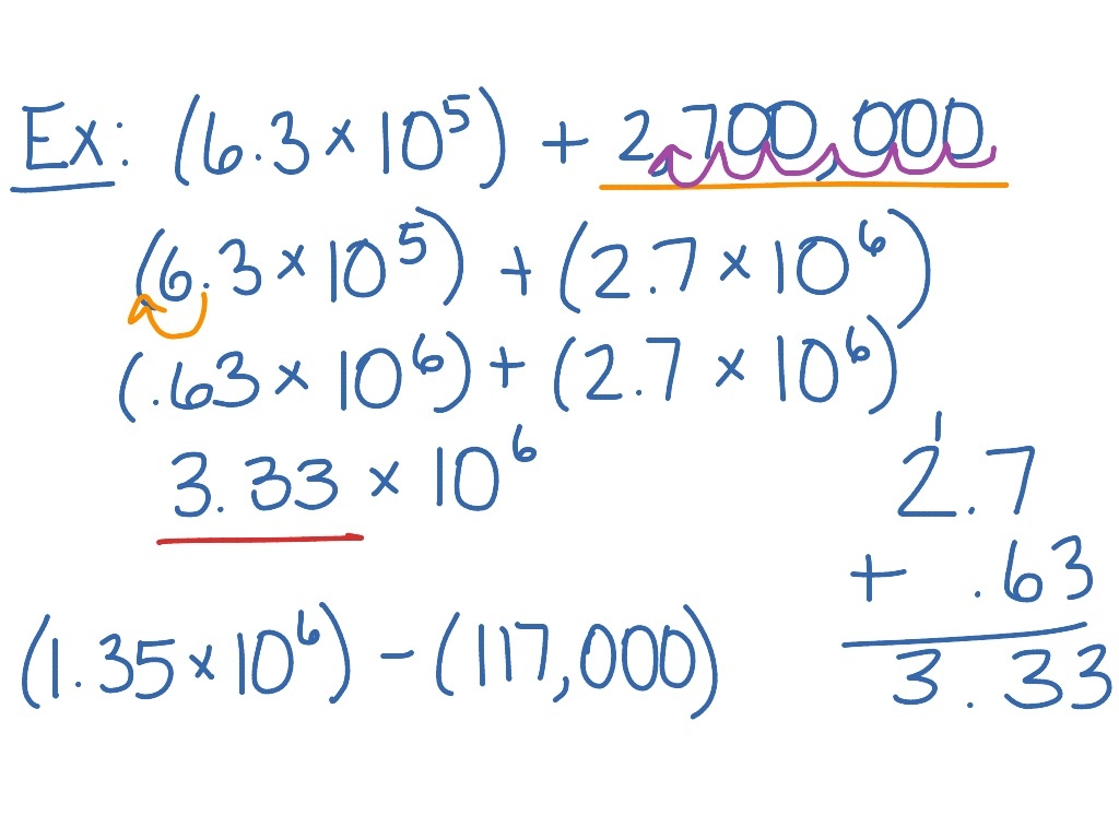Adding Subtracting Scientific Notation Worksheet Ame my id