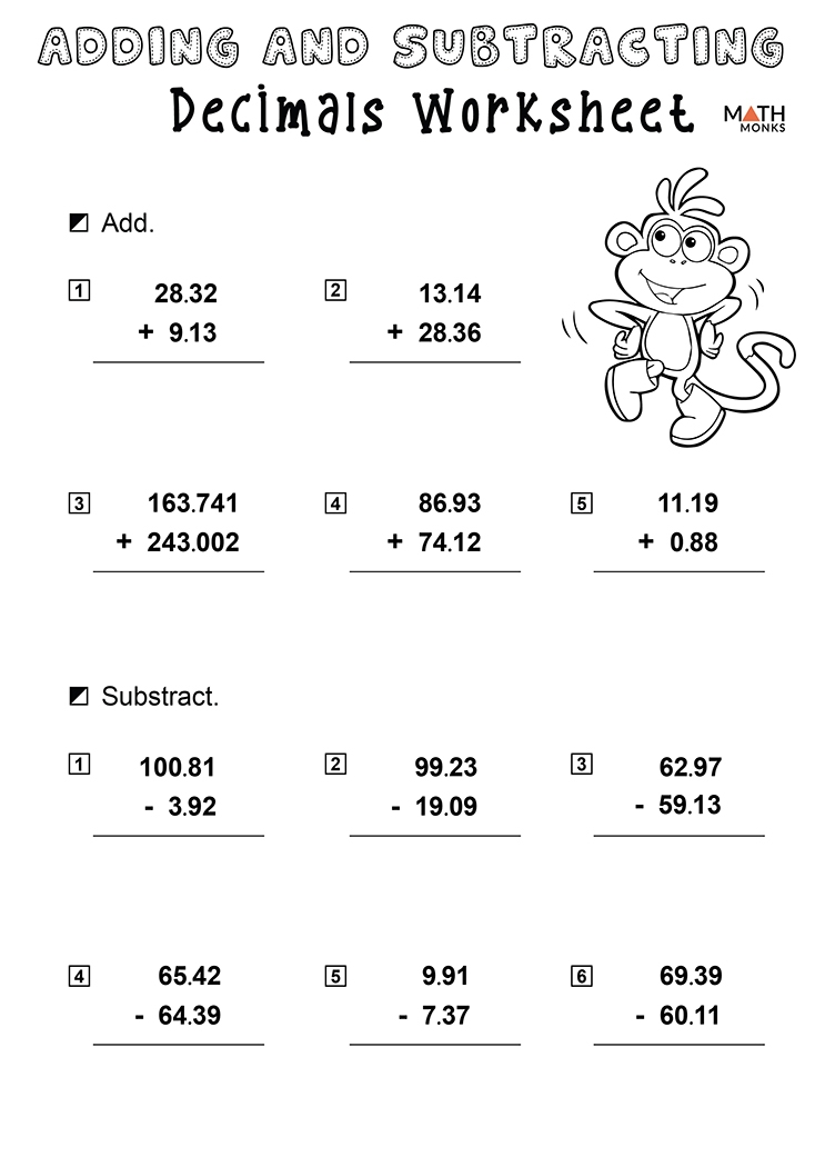 Addition Of Decimals Worksheets For Grade 4 Decimalworksheets