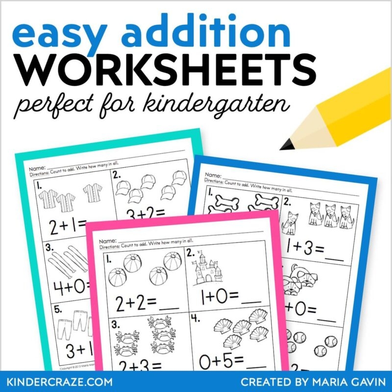 Addition Worksheets Free Printable Easy Math Problems DIY
