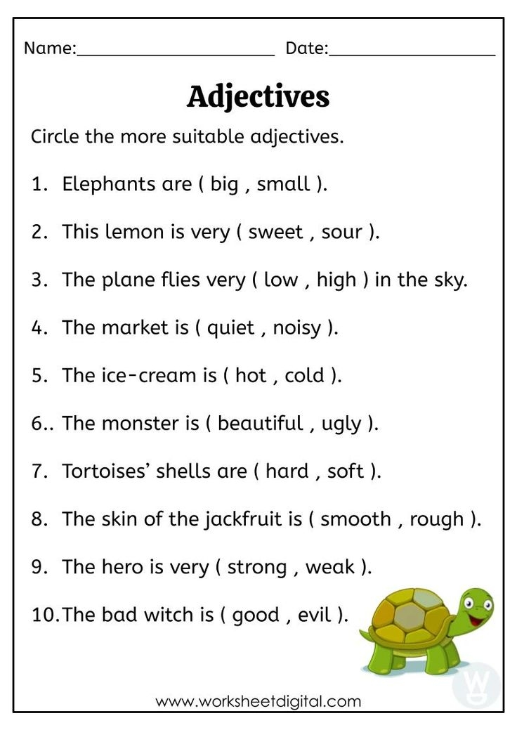 Adjectives Worksheet Adjective Worksheet English Grammar Worksheets