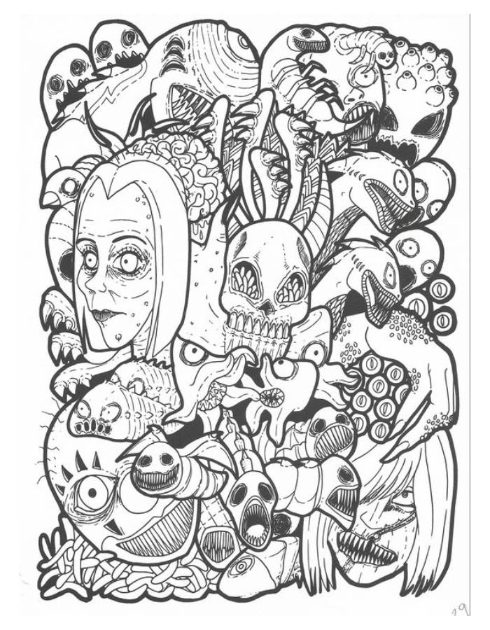Creepy Trippy Coloring Pages