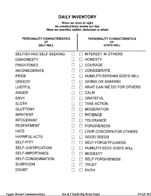 Alcoholics Anonymous 12 Steps Worksheets Worksheets Master