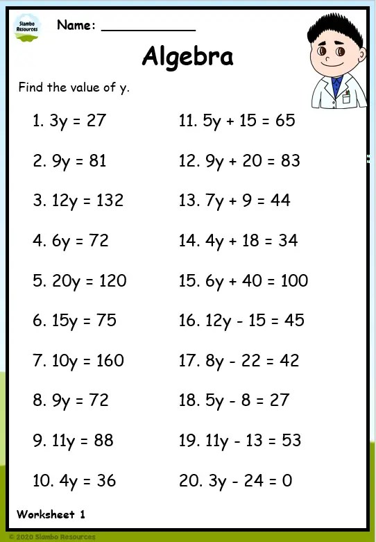 Algebra Math Worksheets Practice And Master Essential Concepts