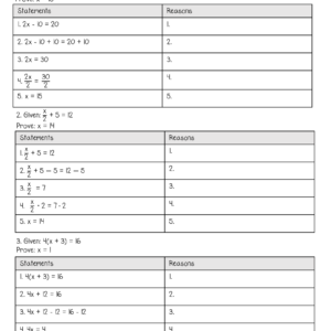 algebraic proofs worksheet