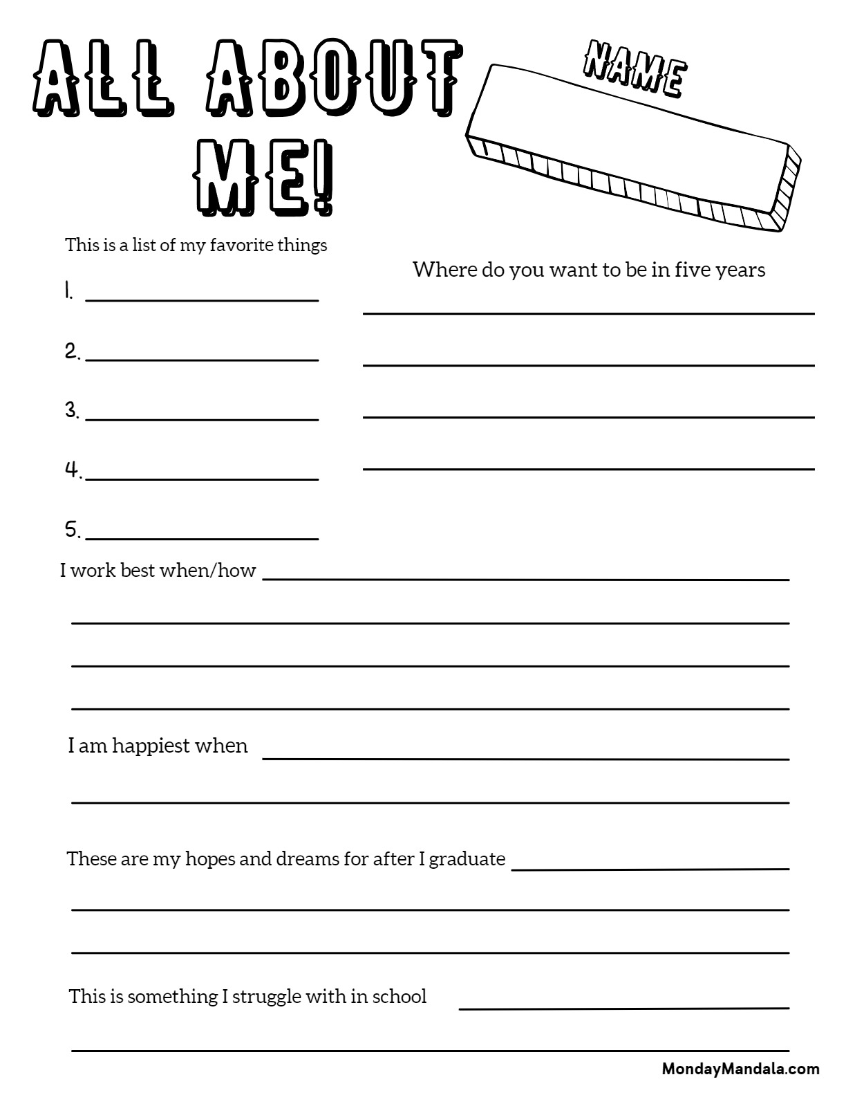 worksheet for high school