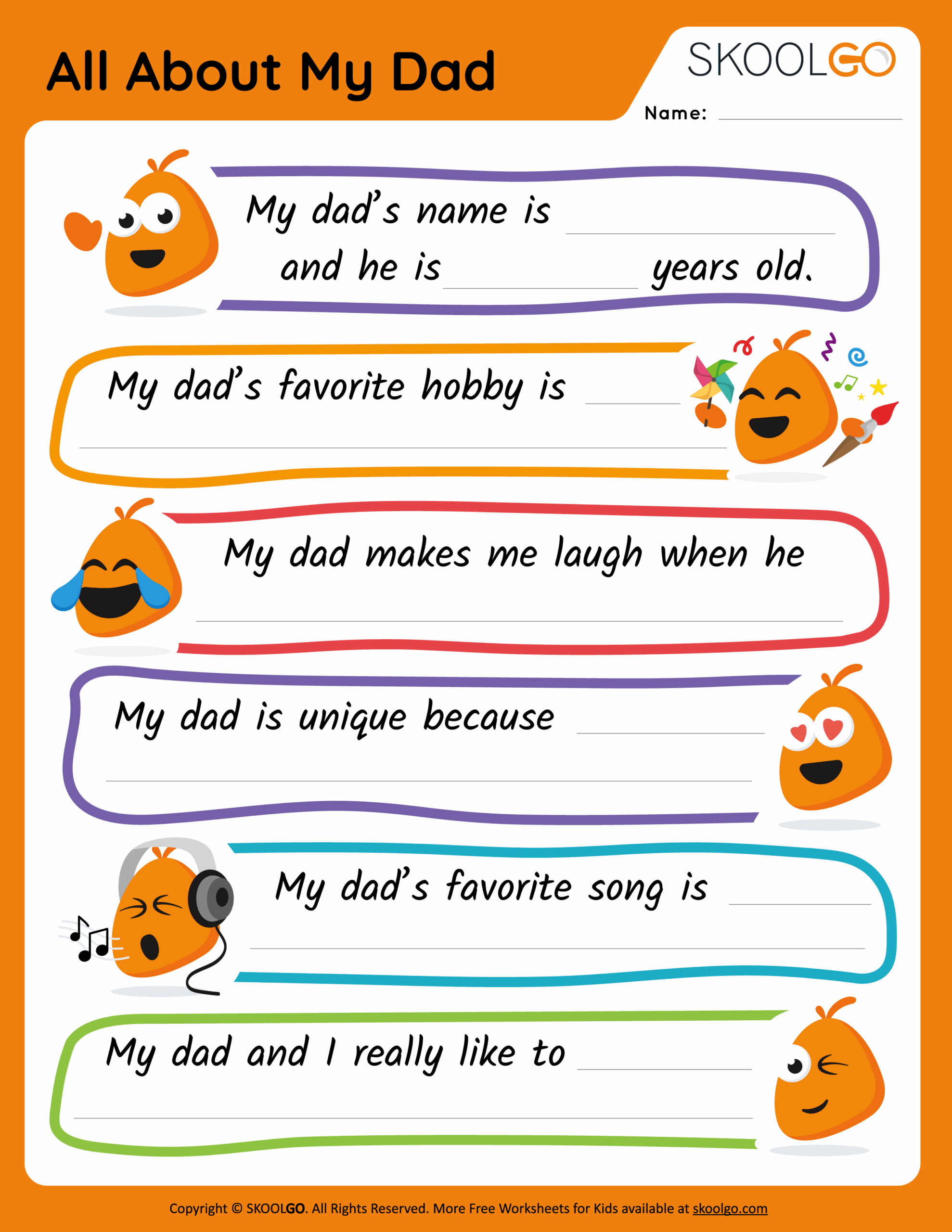 all about my dad worksheet
