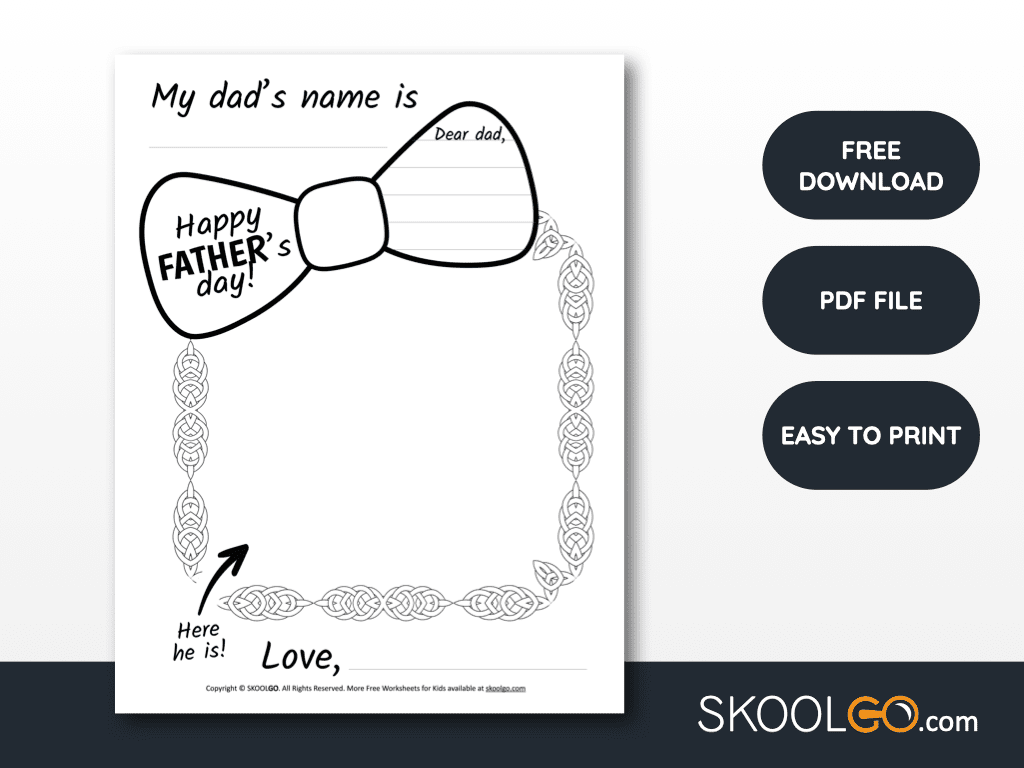 All About My Dad Free Worksheet SKOOLGO