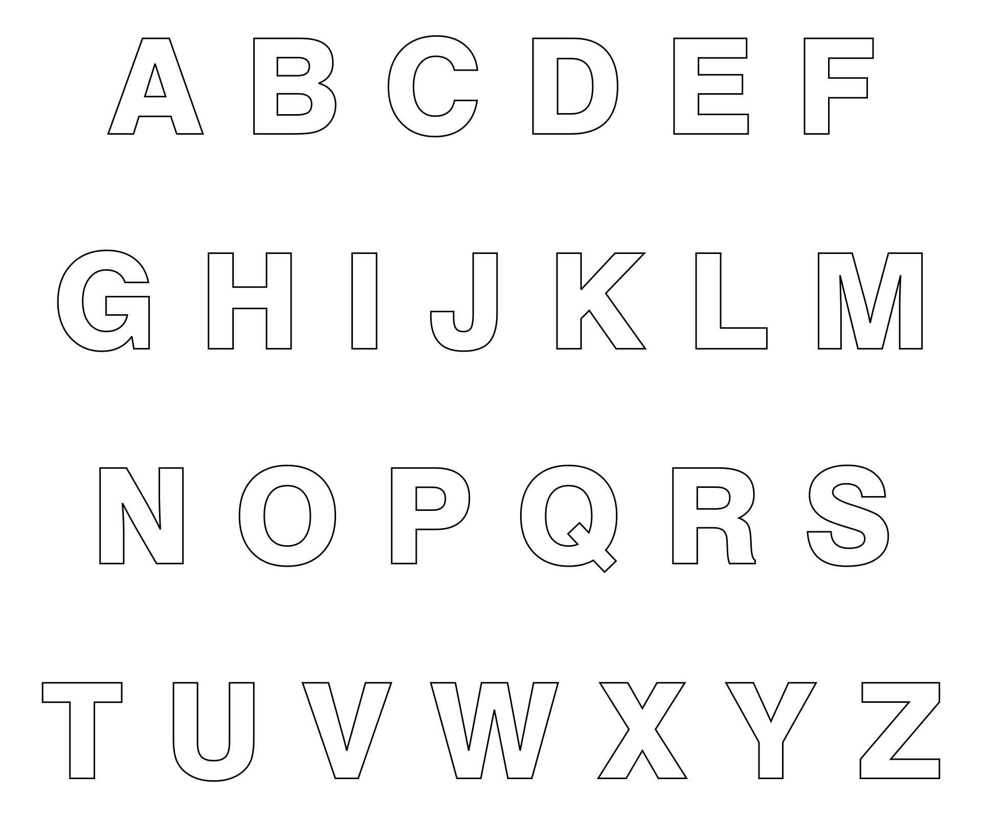 Alphabet Stencil Letters Template 13 Free PDF Printables Printablee