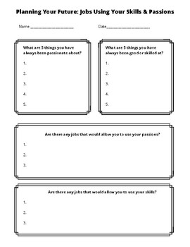Although These 10 Worksheets Were Developed For The Career Game