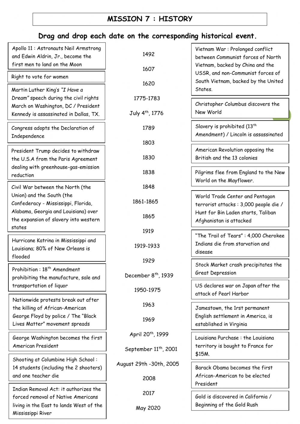 American History Worksheet Printable Worksheets