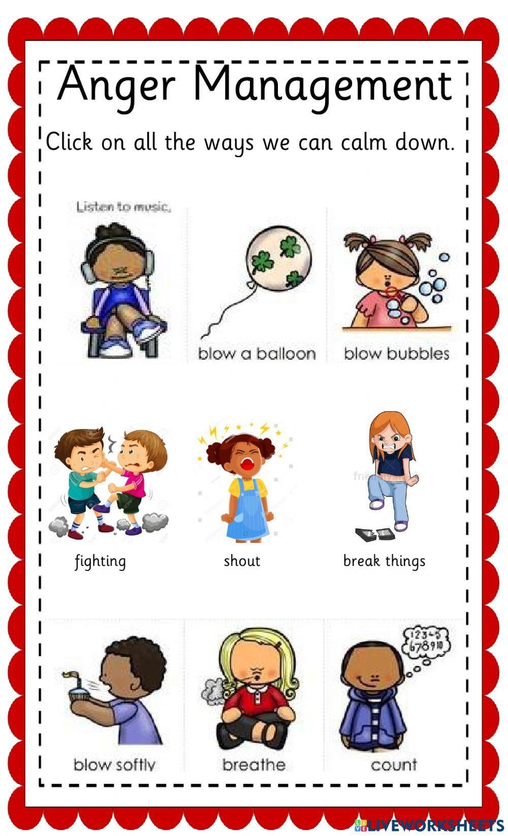 Anger Management Worksheets Worksheets Library