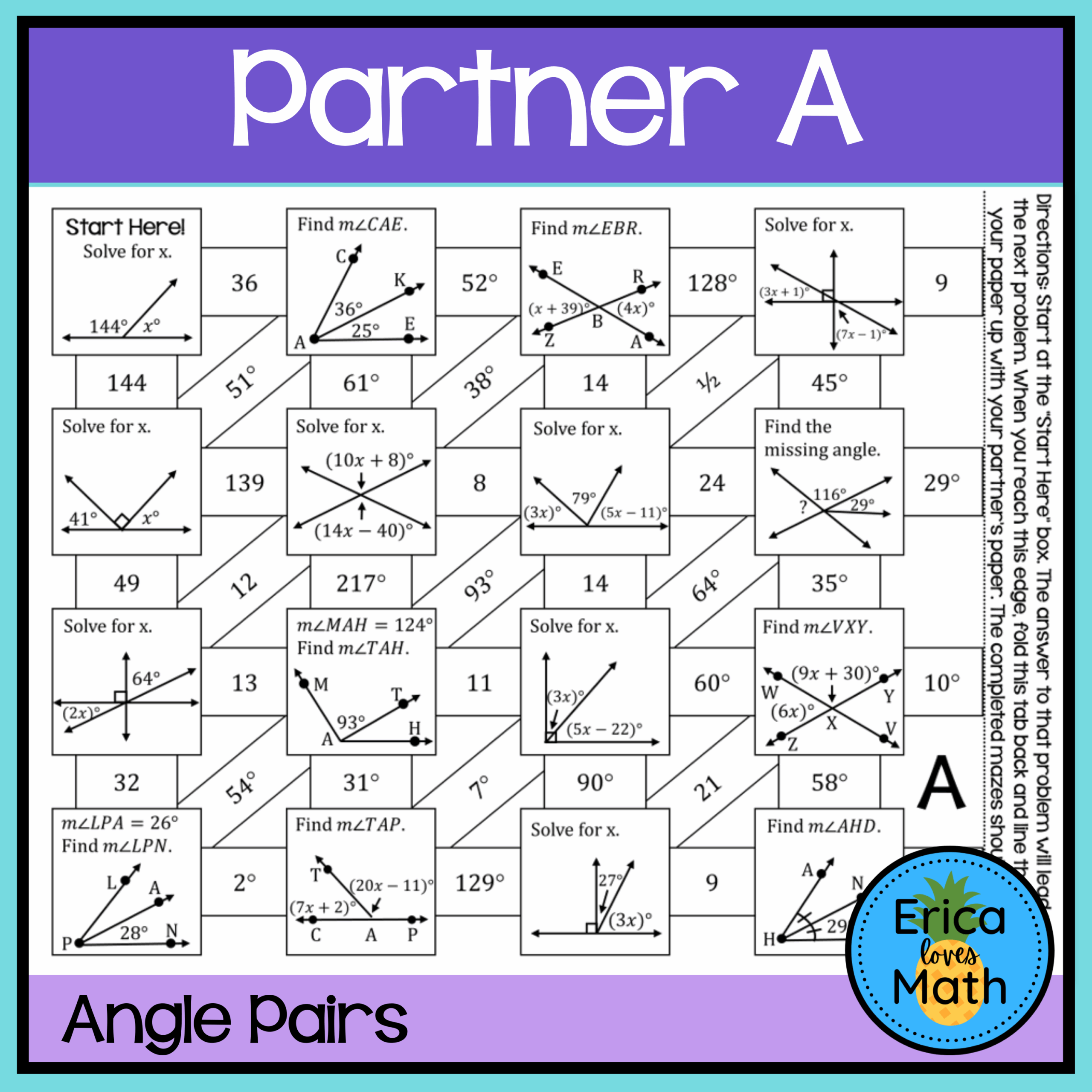 angle pairs worksheet