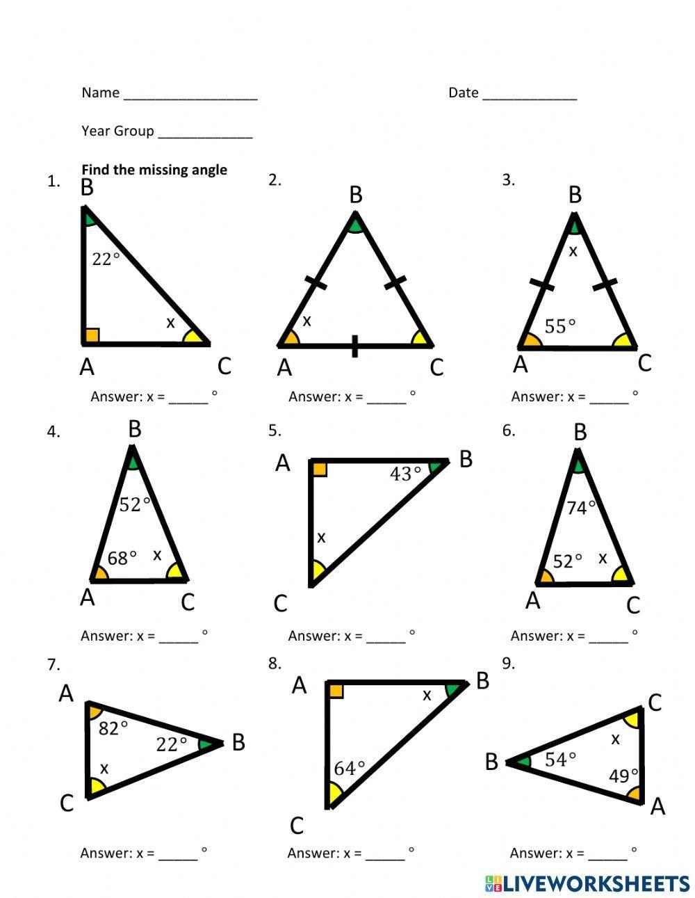 Angles In A Triangle Worksheet KS3 KS4 Maths Beyond Worksheets 