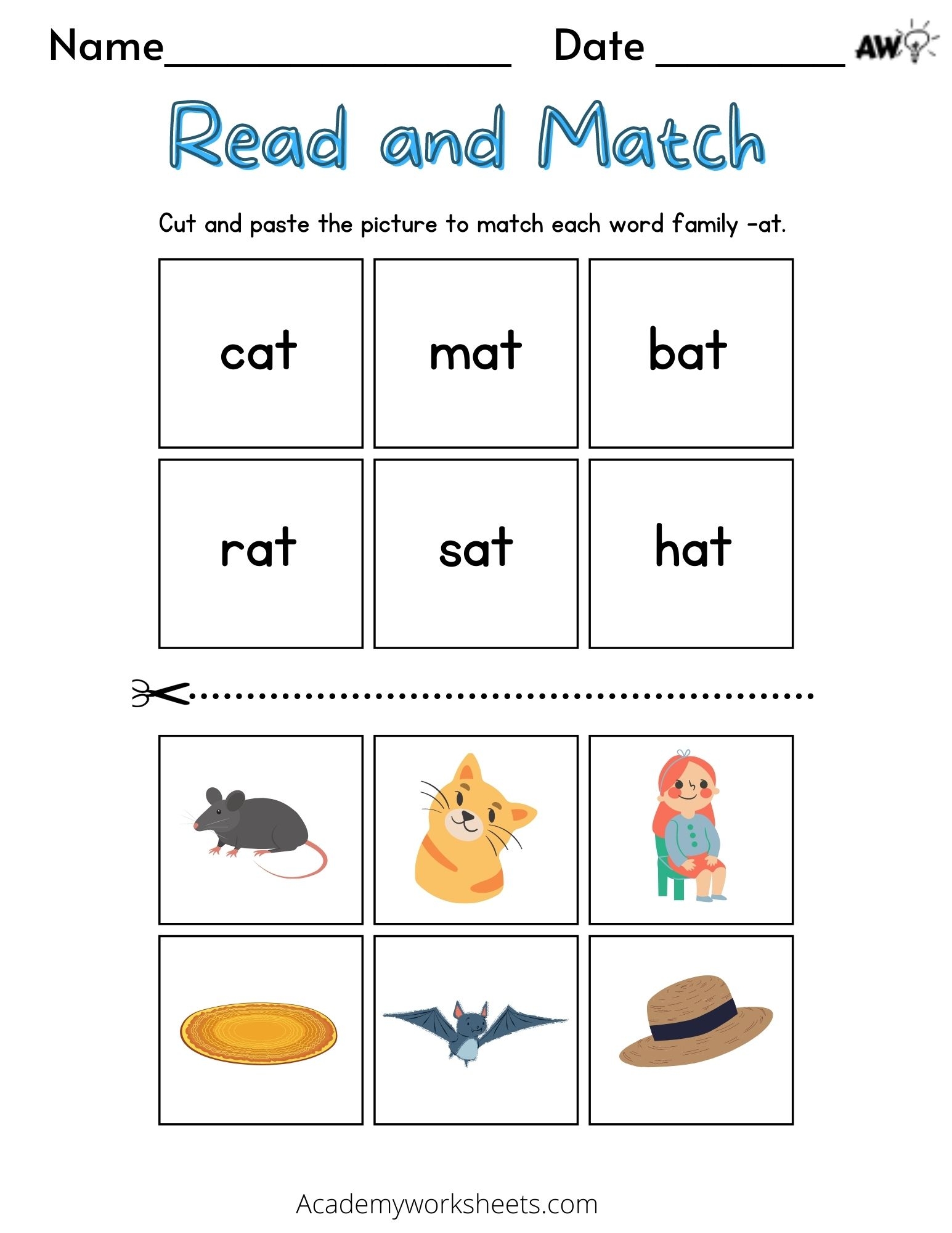 Ank Word Family Printable Reading Worksheet Worksheets Library