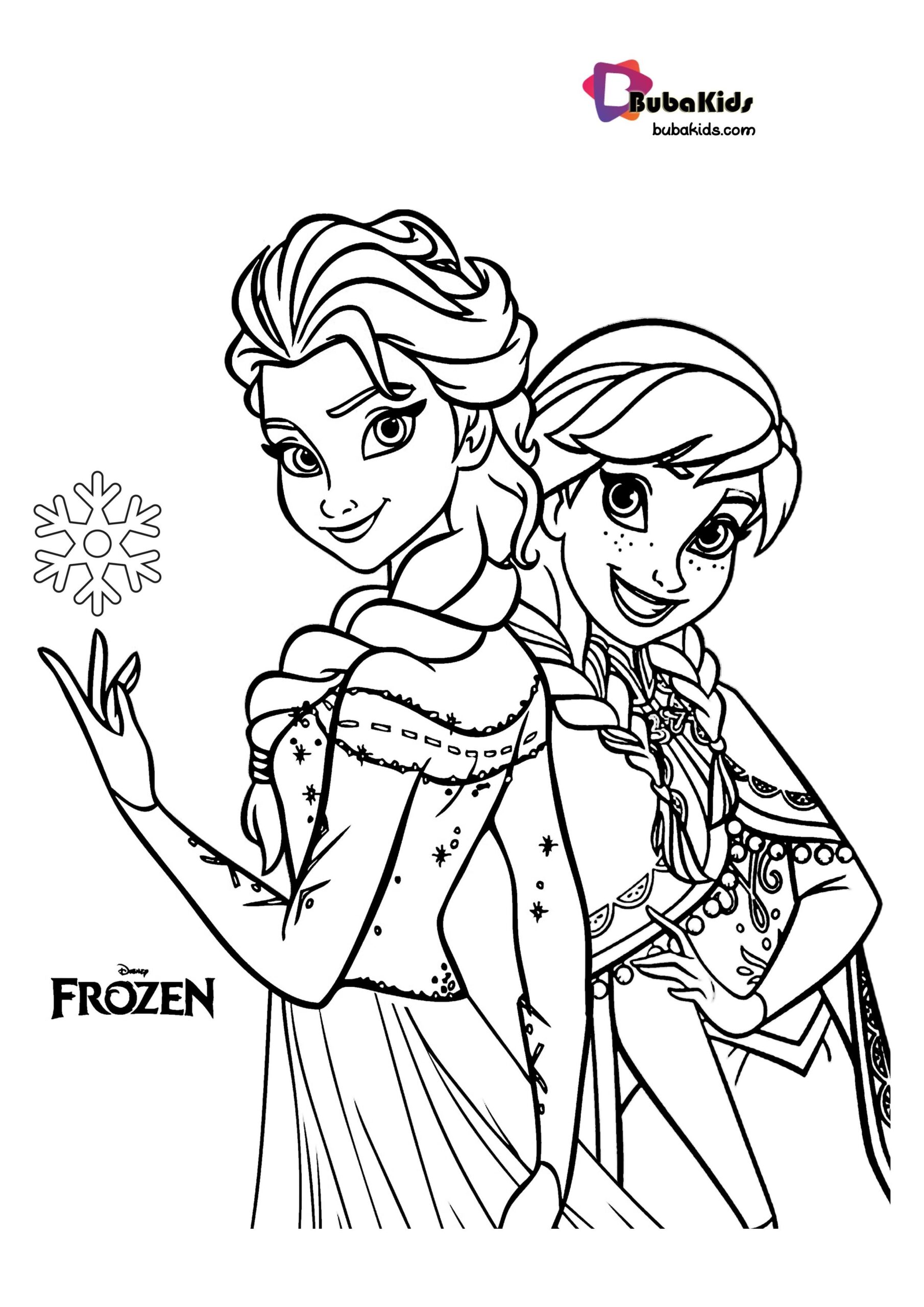 anna and elsa coloring pages free