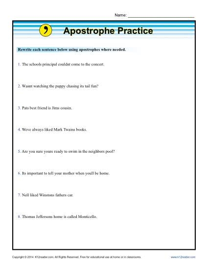 Apostrophe Worksheets Enhance Your Grammar Skills With Engaging Exercises